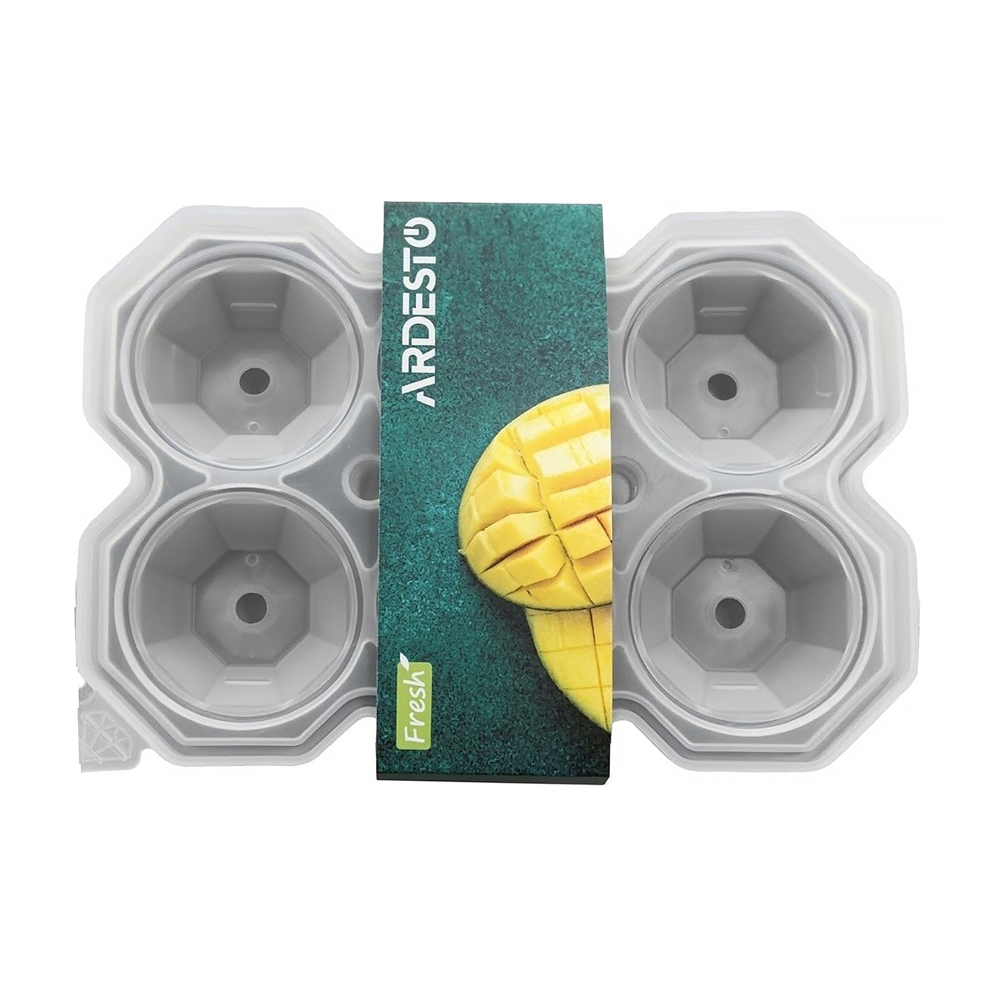 Форма для льоду Ardesto Fresh Diamond з кришкою, сіра, 25*15*3.2 см (AR2341T)
